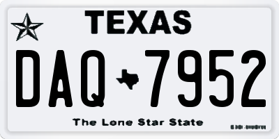 TX license plate DAQ7952