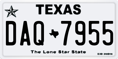 TX license plate DAQ7955