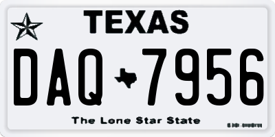 TX license plate DAQ7956