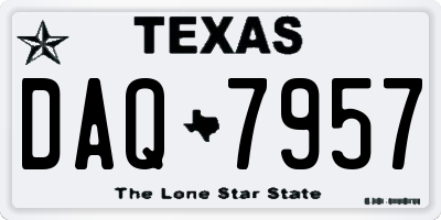 TX license plate DAQ7957