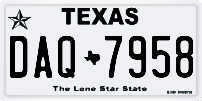 TX license plate DAQ7958