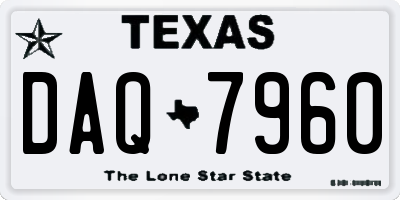 TX license plate DAQ7960