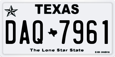 TX license plate DAQ7961