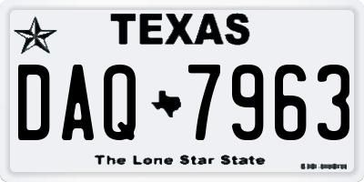 TX license plate DAQ7963