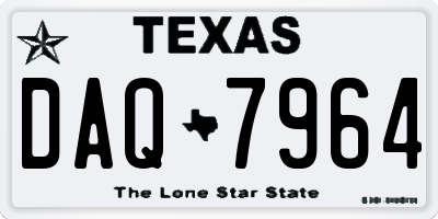 TX license plate DAQ7964