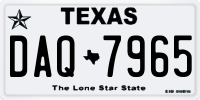 TX license plate DAQ7965