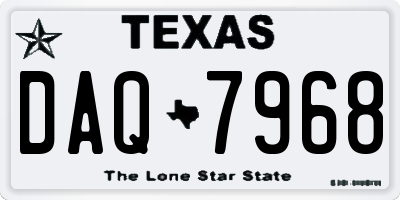 TX license plate DAQ7968