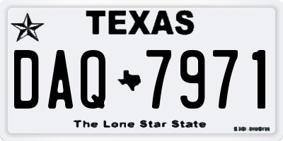 TX license plate DAQ7971