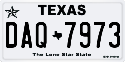 TX license plate DAQ7973