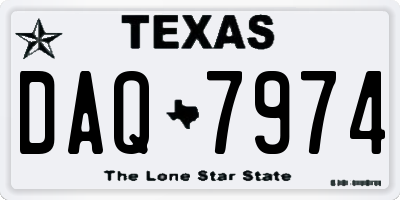 TX license plate DAQ7974