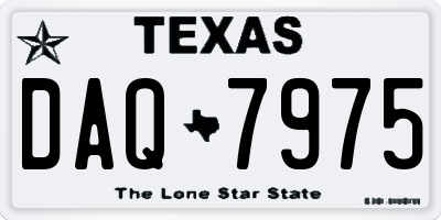 TX license plate DAQ7975