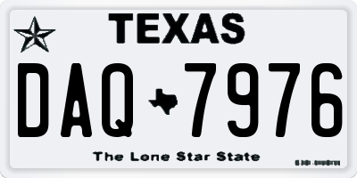 TX license plate DAQ7976