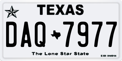 TX license plate DAQ7977
