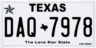 TX license plate DAQ7978