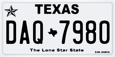 TX license plate DAQ7980