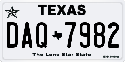 TX license plate DAQ7982