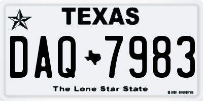 TX license plate DAQ7983