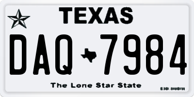 TX license plate DAQ7984