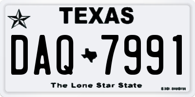 TX license plate DAQ7991