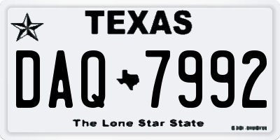 TX license plate DAQ7992