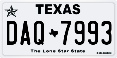 TX license plate DAQ7993