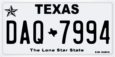 TX license plate DAQ7994
