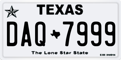 TX license plate DAQ7999