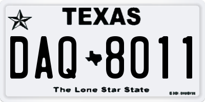 TX license plate DAQ8011