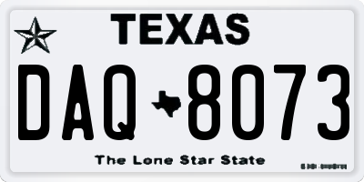 TX license plate DAQ8073