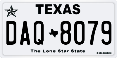 TX license plate DAQ8079
