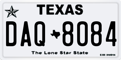 TX license plate DAQ8084