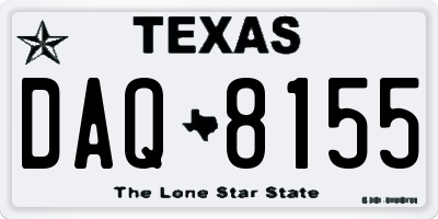 TX license plate DAQ8155