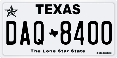 TX license plate DAQ8400