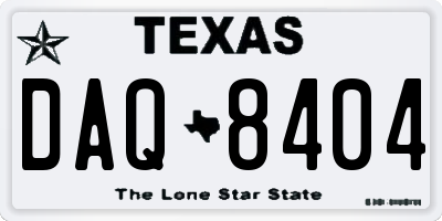 TX license plate DAQ8404