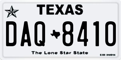 TX license plate DAQ8410