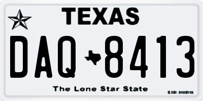 TX license plate DAQ8413
