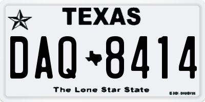 TX license plate DAQ8414