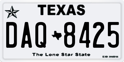 TX license plate DAQ8425