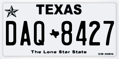 TX license plate DAQ8427