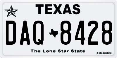 TX license plate DAQ8428