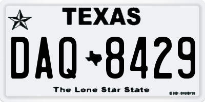TX license plate DAQ8429