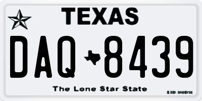 TX license plate DAQ8439