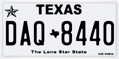 TX license plate DAQ8440