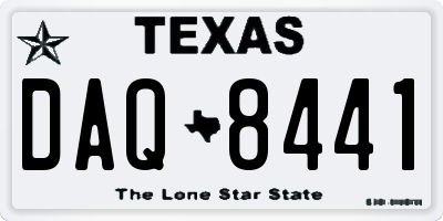 TX license plate DAQ8441