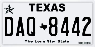 TX license plate DAQ8442