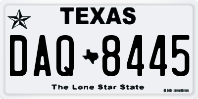 TX license plate DAQ8445