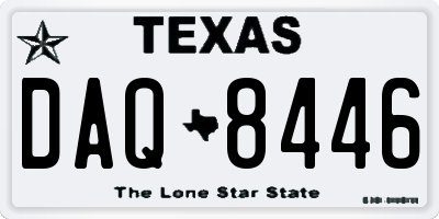 TX license plate DAQ8446