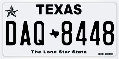TX license plate DAQ8448