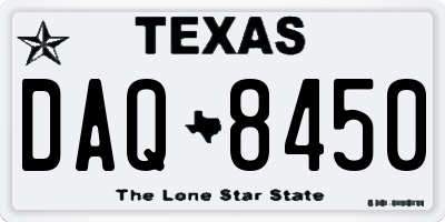 TX license plate DAQ8450
