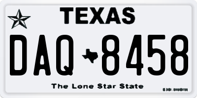TX license plate DAQ8458